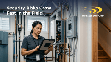 tech doing security updates in the field