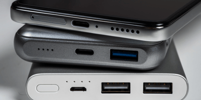 a stack of old unused smartphones