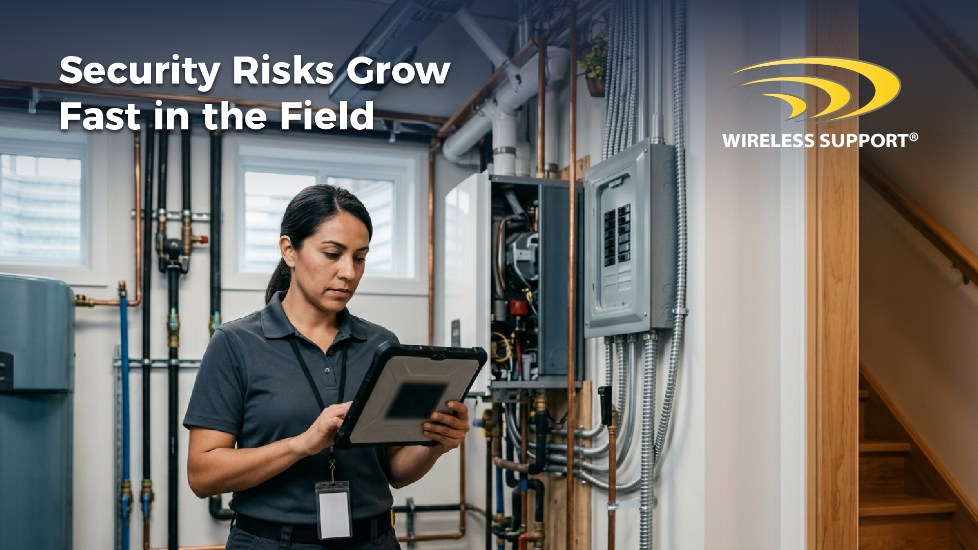 tech doing security updates in the field